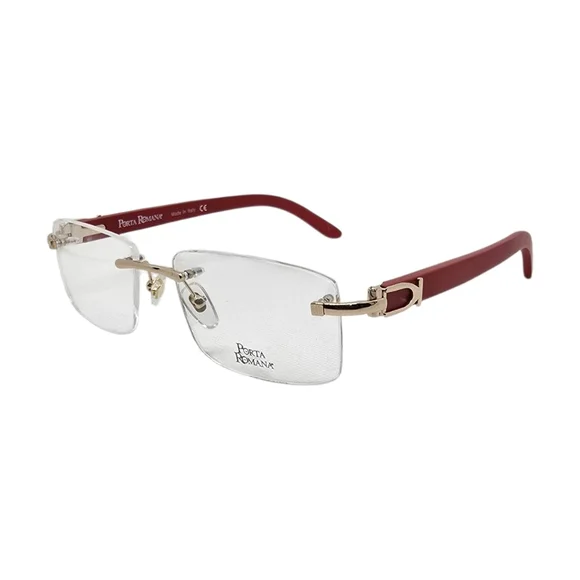 Porta Romana Red WOOD Eyeglasses with Case - Picture 2 of 8
